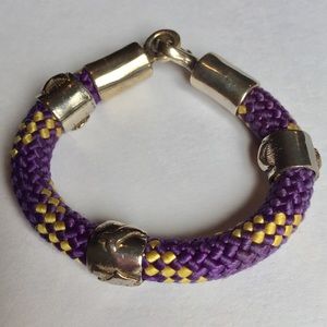 Dog Themed Rope Cord Bracelet with Silver Accents